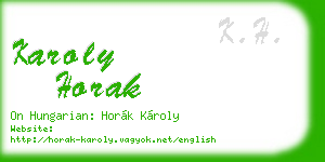 karoly horak business card
