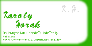 karoly horak business card